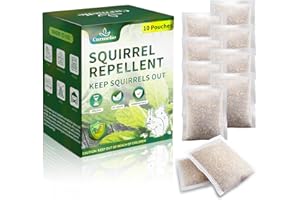 Carmelie Squirrel Repellent, Squirrel Repellent Outdoor, Chipmunk Repellent for Attic with Peppermint Oil to Repel Squirrel, Rodent, Mouse, All Natural Repellent Pouches for Indoor Outdoor, 10 Pouches