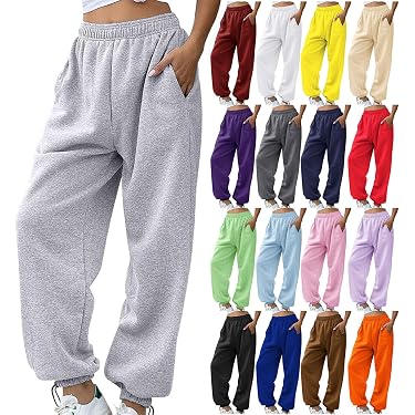 Pantalon Jogging Femme Coton - Taille élastique, Poches, Décontracté Pour Yoga Running S-XXL