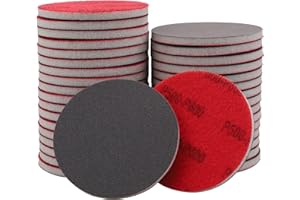 Shineboc 20Pcs 3 Inch Hook and Loop Sanding Sponge Disc with Buffer Backing 180-3000 Grit Wet Dry Sanding Sheets Reusable Hand Sander Sandpaper - Curved Surface Sanding Pads for Automotive Wood Metal