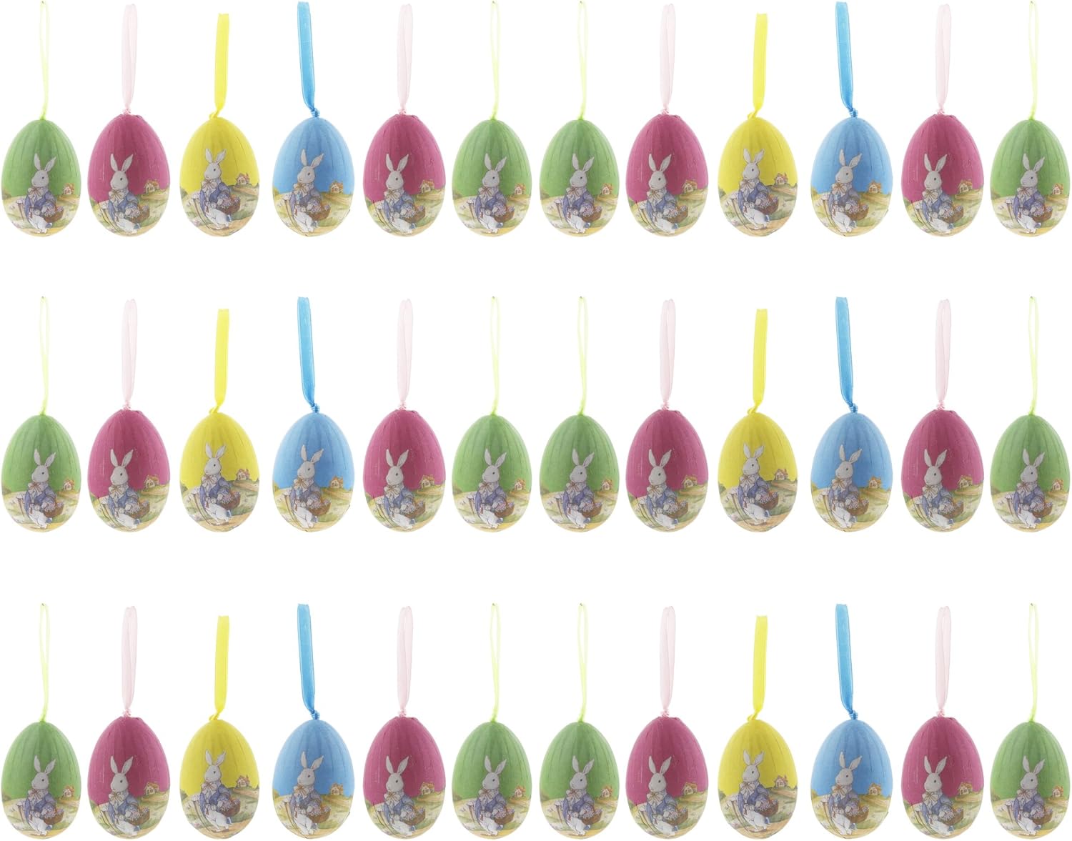 Juvale Foam Easter Eggs, Vintage Style for Hanging Decor and DIY Crafts (3 in, 36-Pack)