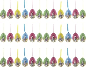 Juvale Foam Easter Eggs, Vintage Style for Hanging Decor and DIY Crafts (3 in, 36-Pack)