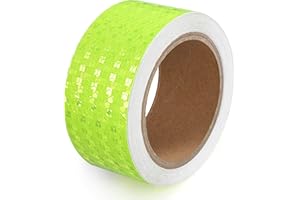 Gwikylo - 2 Inch Neon Yellow Reflective Tape 1In X 33Ft Square Reflector Tape for Trailers, Car, Bike...Etc ，Safety Conspicui
