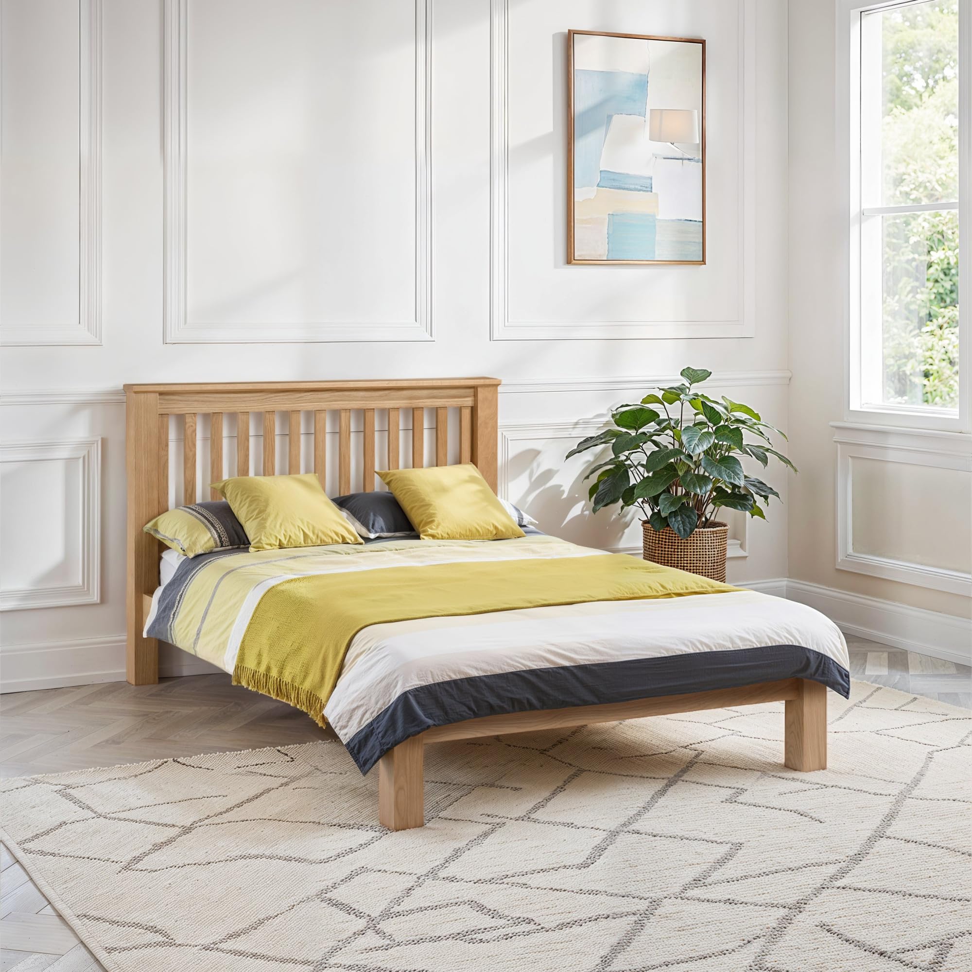 Julian Bowen Amsterdam Low Foot End Bed, Oak, Double