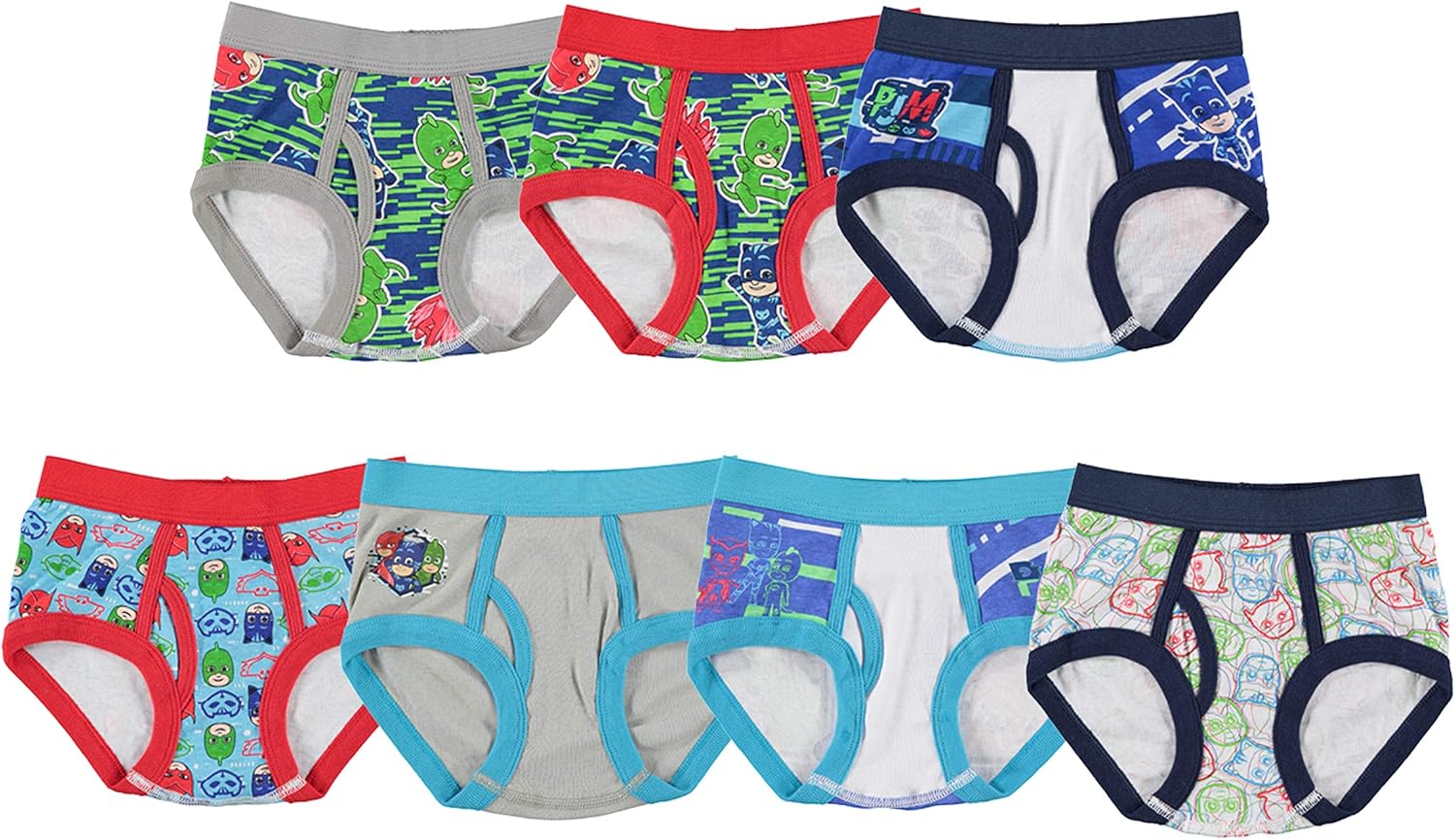 PJ Masks Boys' 7-Pack Brief Underwear: Clothing