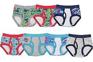 PJ Masks Boys' 100% Combed Cotton Brief Multipacks with Catboy, Luna Girl, Owlette and More in Sizes 2/3t, 4t, 4, 6 and 8
