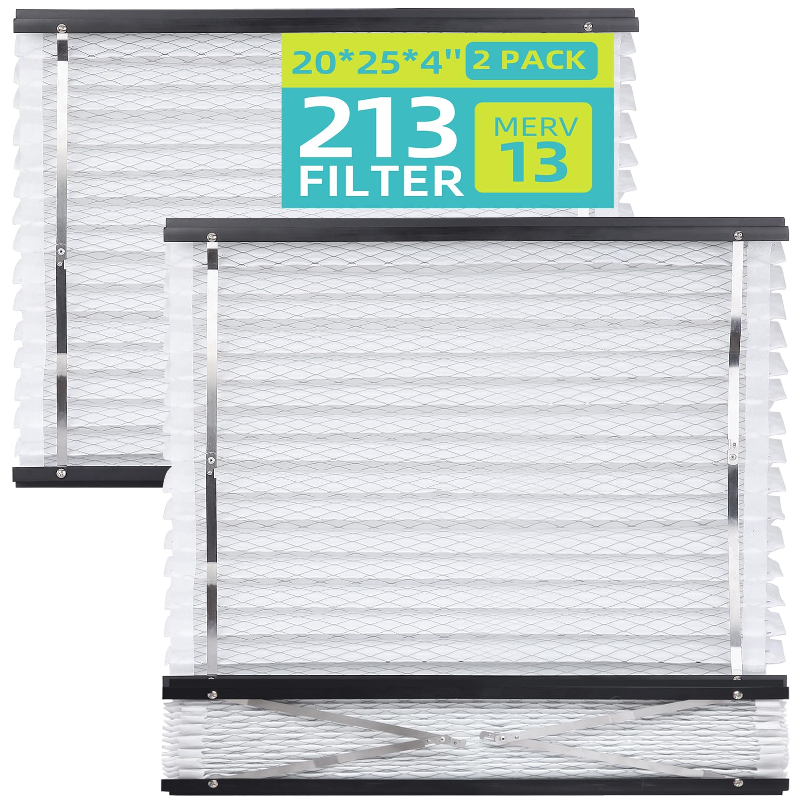 Photo 1 of 2 Pack 213 Air Filter Compatible with AprilAire Whole House Air Purifiers Model 1210 1620 2210 2216 3210 4200 - MERV 13, Size:20x25x4