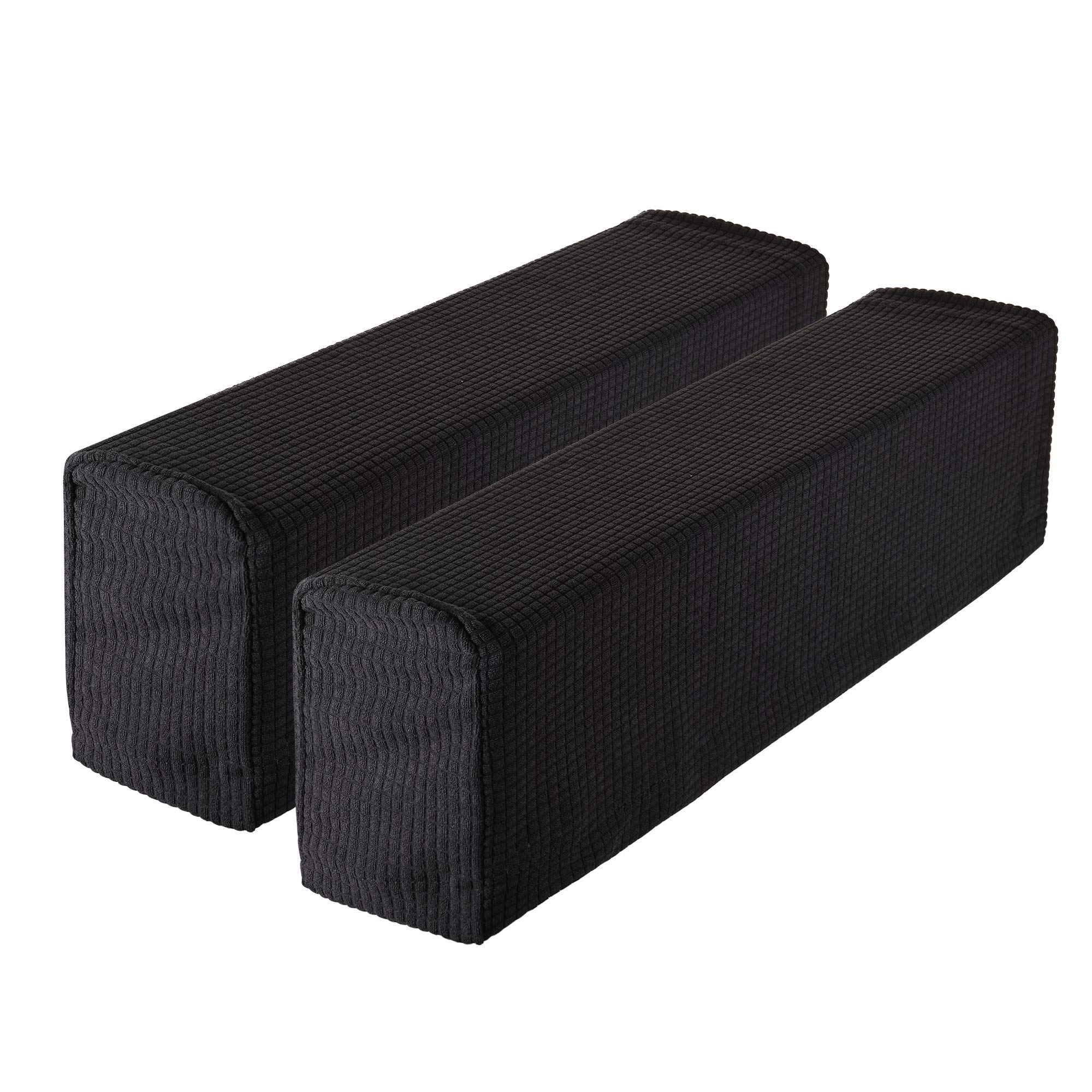 Photo 1 of CM Anti-Slip Sofa Armrest Slipcover Anti-dust Armchair Stretch Cover for Sofa Recliner Armchair Couch Protector, One Pair (Black)