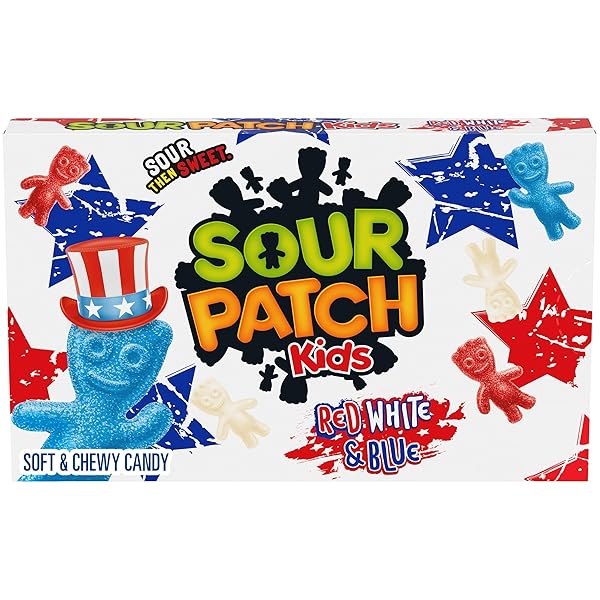 SOUR PATCH KIDS RED, WHITE & BLUE SOFT & CHEWY CANDY, 3.08 OZ