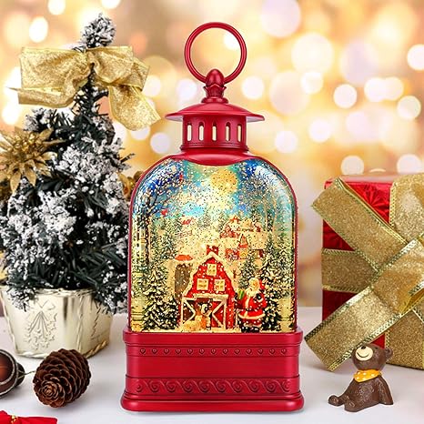 Amazon Co Jp クリスマススノードーム ランタン 水led カーディナルスノードーム ライト付きウォータースノーグローブ 渦巻きグリッター クリスマスデコレーション ギフト ホーム キッチン