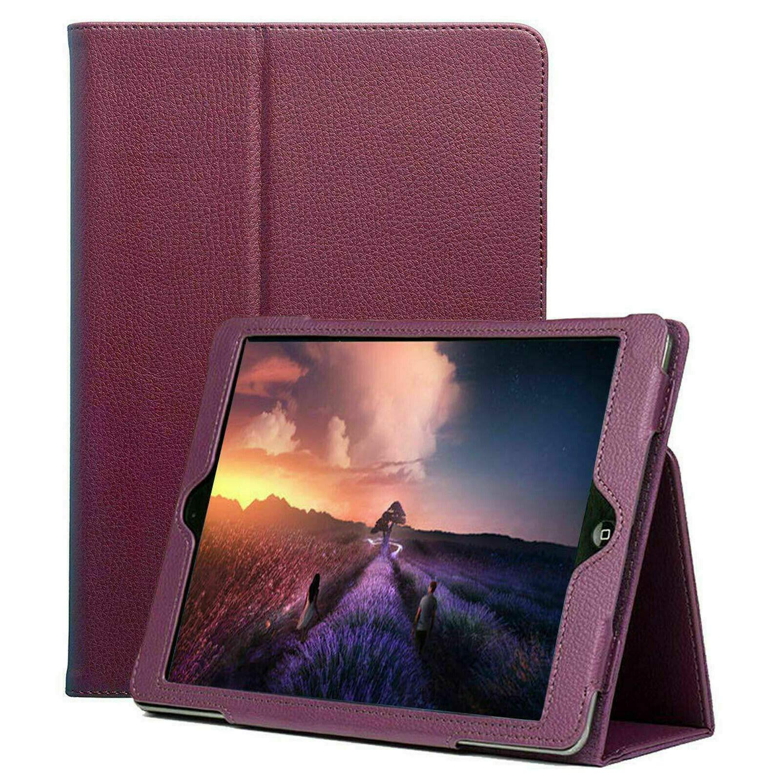 Leather Folio Flip Case for iPad 10.2, 7th-9th Gen, iPad Pro 10.5 and iPad Air 3 (Purple)