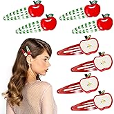 8 Pcs Apple Hair Clips, Cute Apple Hair Barrettes Red Fruit Snap Hair Accessories Apples Slice Hair Pins for Girls Women Gift (2 Styles)
