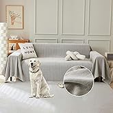 STACYPIK Gray Chenille Sofa Covers for Dogs, Washable Jacquard Chenille Couch Covers for Sectional, Non Slip Furniture Protector for 2 Cushion Couch, Pets Loveseat Slipcover for Living Room-71X118IN