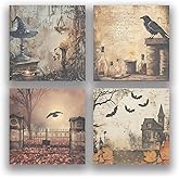 RAINBAM Retro Gothic 4Pads/200 Sheets 3x3in Sticky Notes Set, Vintage Memo Pads with High-Adhesive, Reusable Tearable Post it Notes for Journal Planners Office School Home, Bulk Stationery Gift
