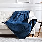 Yaning Waterproof Blanket for Bed Couch Sofa, Soft Liquid Pee Proof Pet Blanket for Dog Puppy Cat, Reversible Sherpa Fleece Furniture Protector (Navy Blue, 60x80 inches)