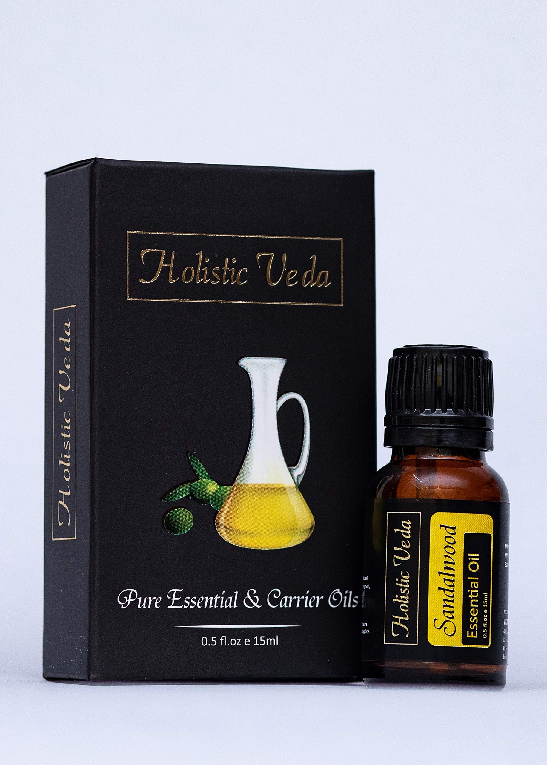 HOLISTIC VEDA Pure Sandalwood Essential Oil Steam Distilled Natural and Pure (15 Ml) NP-01