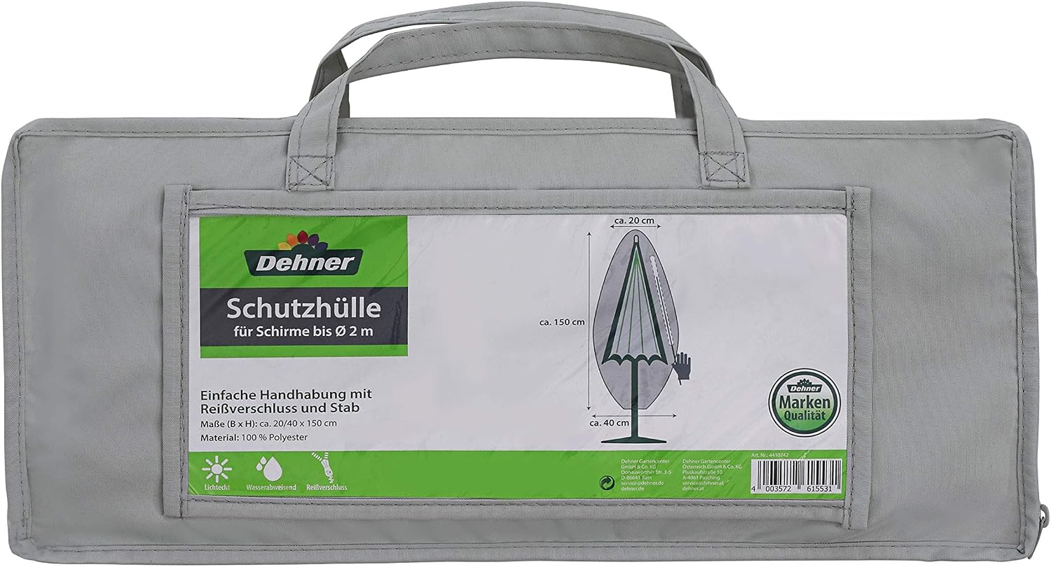 Dehner Protective Cover for Parasol Grey