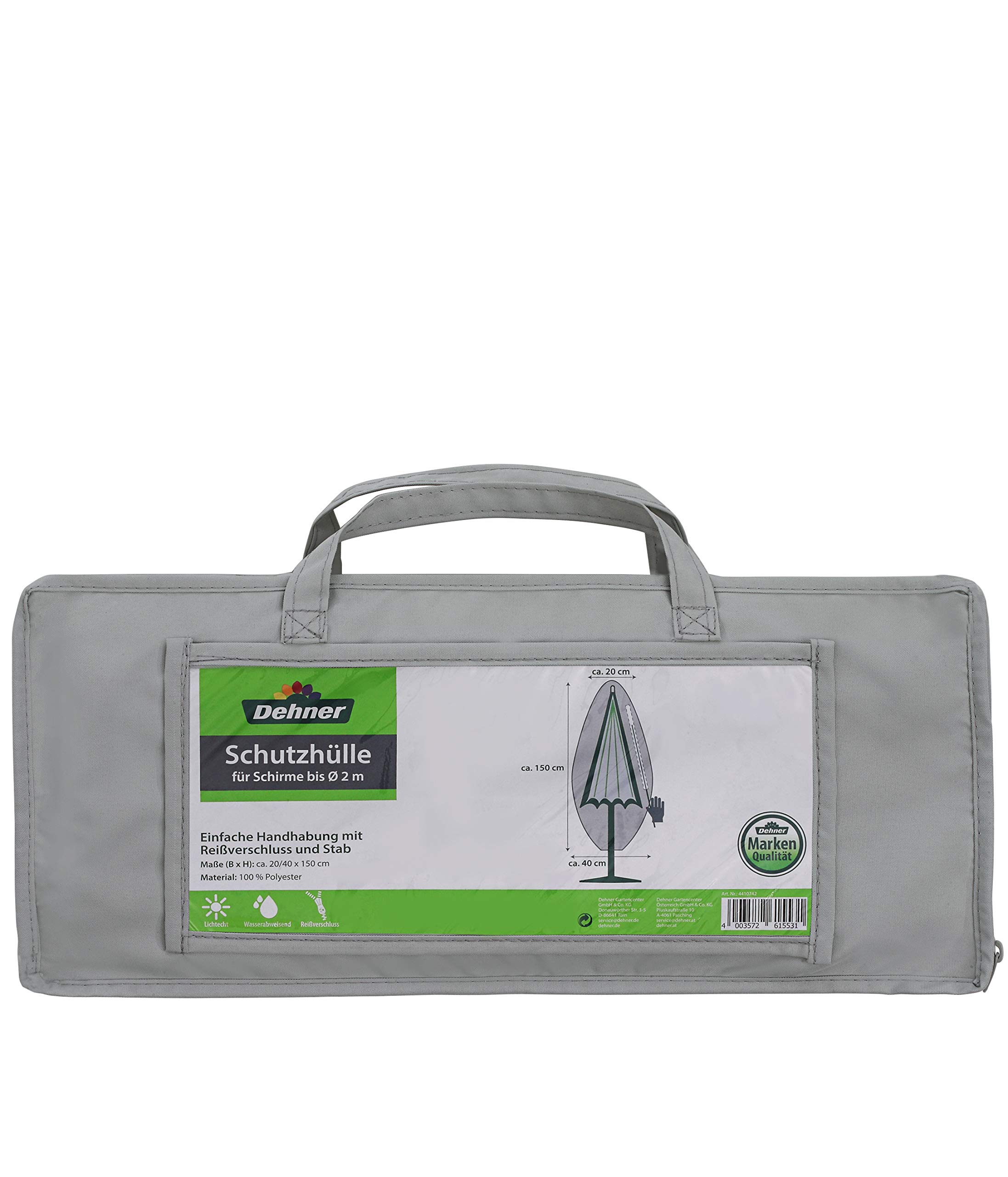 Dehner Protective Cover for Parasol Grey