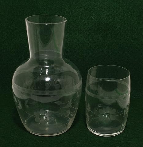 Antique Nightstand Water Carafe And Glass Amazon Co Uk Kitchen Home