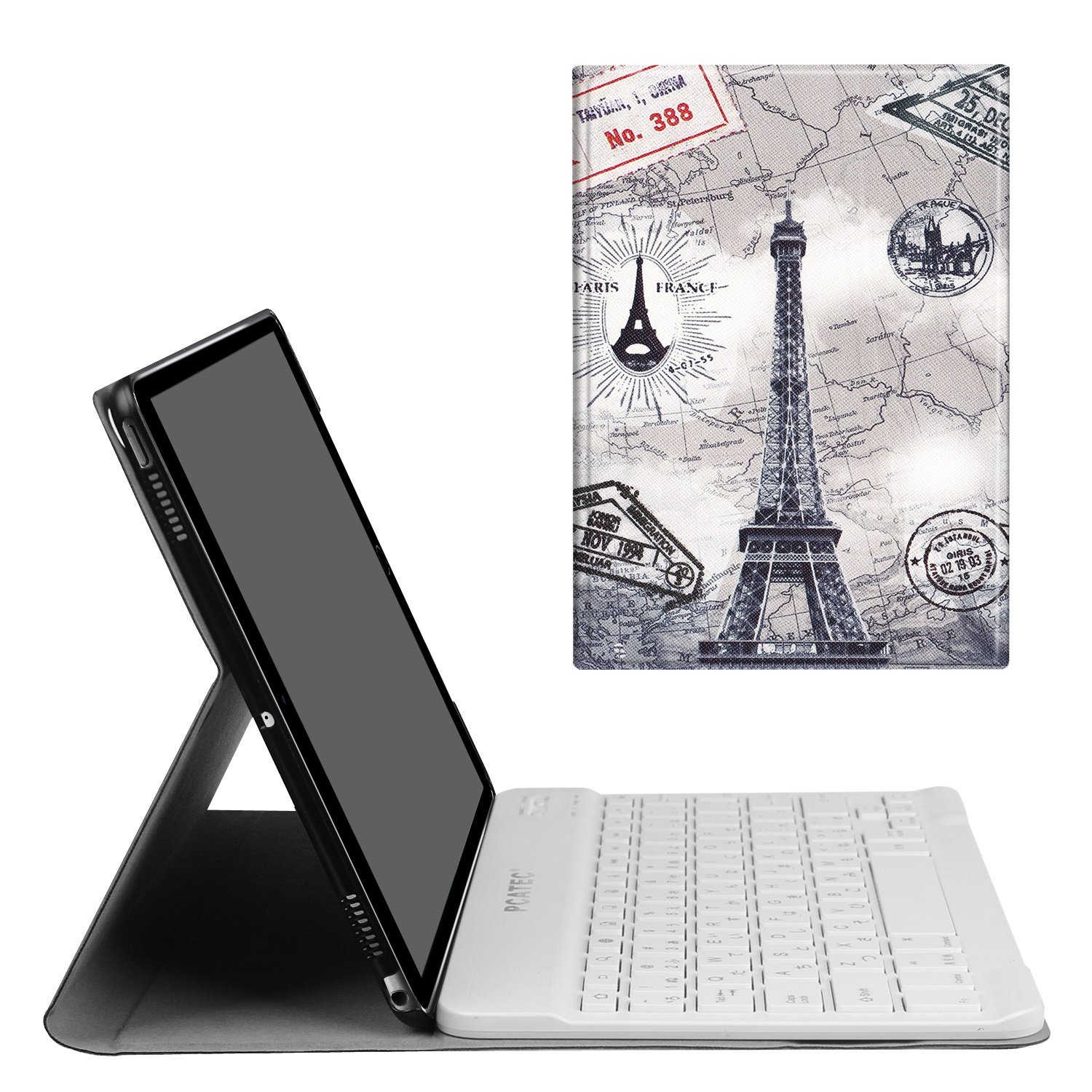 iPad Pro10.5 Keyboard Case, Ultra-Slim Removable Wireless Bluetooth Keyboard Keyboard PU Folding Leather Folio Keyboard Cover For Apple iPad Pro10.5 / A1701, A1709 (For iPad Pro10.5, M)