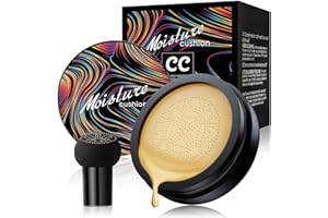 OETUIOW Mushroom Head Air Cushion CC Cream Strong Concealer, Face Makeup Cushion Foundation Long Lasting, Moisturizing BB Cream Makeup Base Primer Even Skin Tone for All (Buff Beige, 3.21 Ounce (Pack of 1))