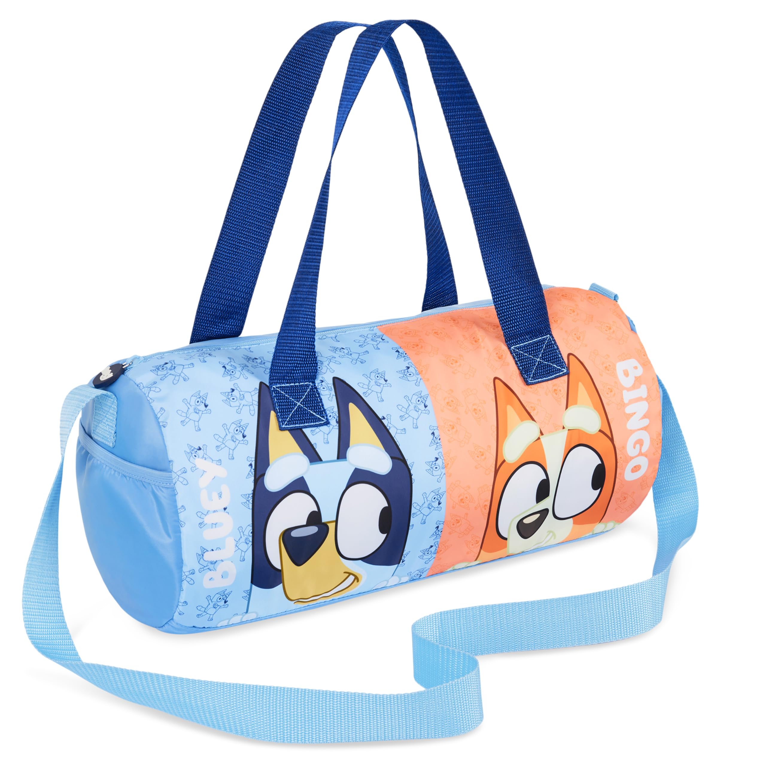 Bluey Duffle Bag for Kids Cute Travel Bag Holdall Weekend Bag for Sports PE Swimming Dance with Side Pockets Travel Essentials