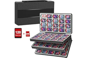 fivtek Switch Game Case for Nintendo Switch 2/Switch/OLED/Lite, Magnetic Switch-2 Game Case Holder with 120 Cartridge & 240 Micro SD Card Slots, Portable Travel Games Card Organizer Gift Accessories