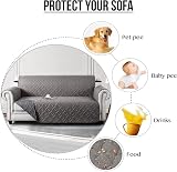 Hafaa 3 Seater Sofa Cover Water Resistant Light/Dark Grey Non Slip Reversible view 5