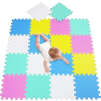 Meiqicool Tappeto Puzzle Per Bambini In Soffice Schiuma Eva Tappeto Da Gioco Multicolore Tappetino Puzzle Antiscivolo142 X 114 Cm 18 Pezzi