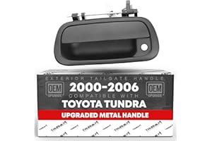 T1A Tailgate Handle Latch Upgraded Metal, Compatible with 2000-2006 Toyota Tundra - Exterior Tailgate Assembly, Textured Black, w/Keyhole - OEM 69090-0C010-Metal, 80866, TO1915110