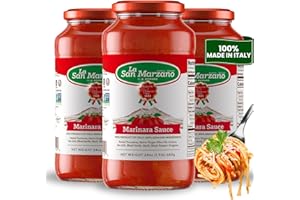 La San Marzano Marinara Sauce, 24 oz, Pasta Sauce Made in Italy, All Purpose Tomato Premium Quality, All Natural, Mediterranean Diet, Non GMO, Vegan, Gluten Free