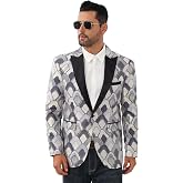 Mens Tuxedo Suit Blazer Jacket Floral Shawl Lapel Pocket One Button Dress Suit for Dinner Wedding Prom Party