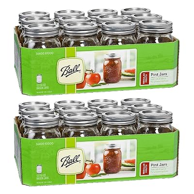 Ball Mason Regular Mouth Quart Jars with Lids and Bands, Set of 12 Pack of 2