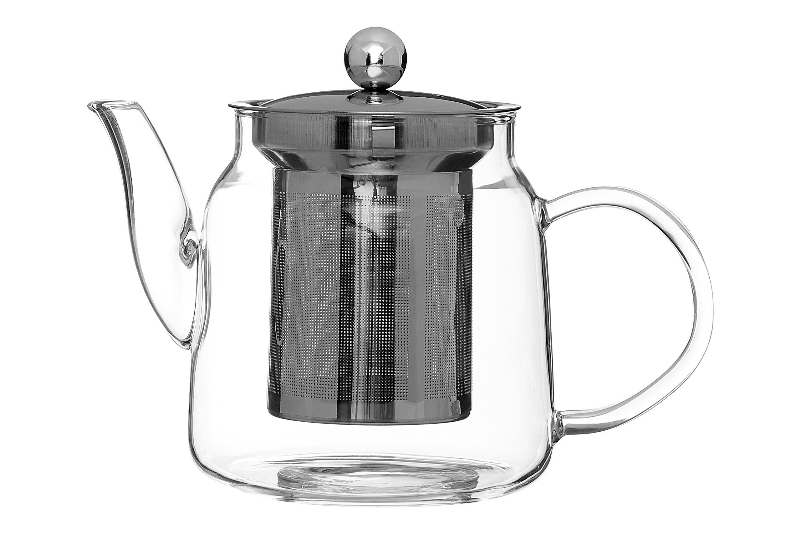 Premier Housewares High Borosilicate Teapot, with Strainer, 650ml,,,, 12 x 15 x 11 cm
