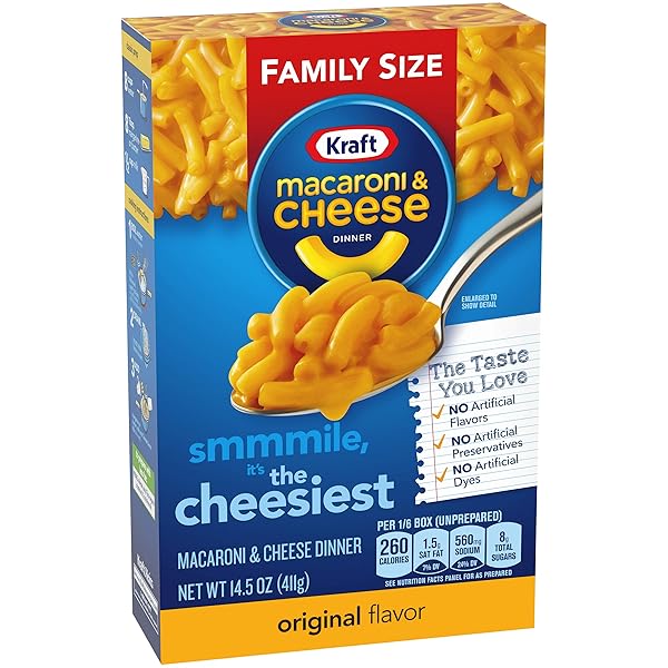 KRAFT ORIGINAL FLAVOR FAMILY SIZE MACARONI AND CHEESE MEAL (14.5 OZ BOX)