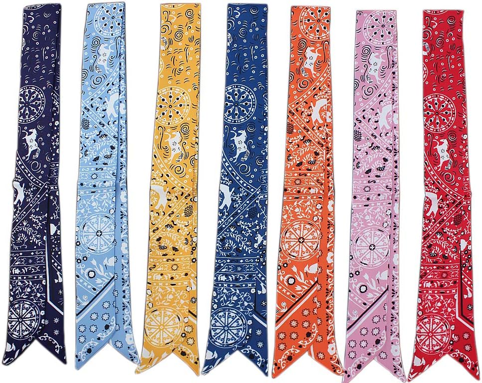 Uainhrt 7pcs Bohemian Style Bag Handbag Handle Ribbon Scarf Hair Head Band Neck Scarf Neckerchief Scarf Fashion Gifts
