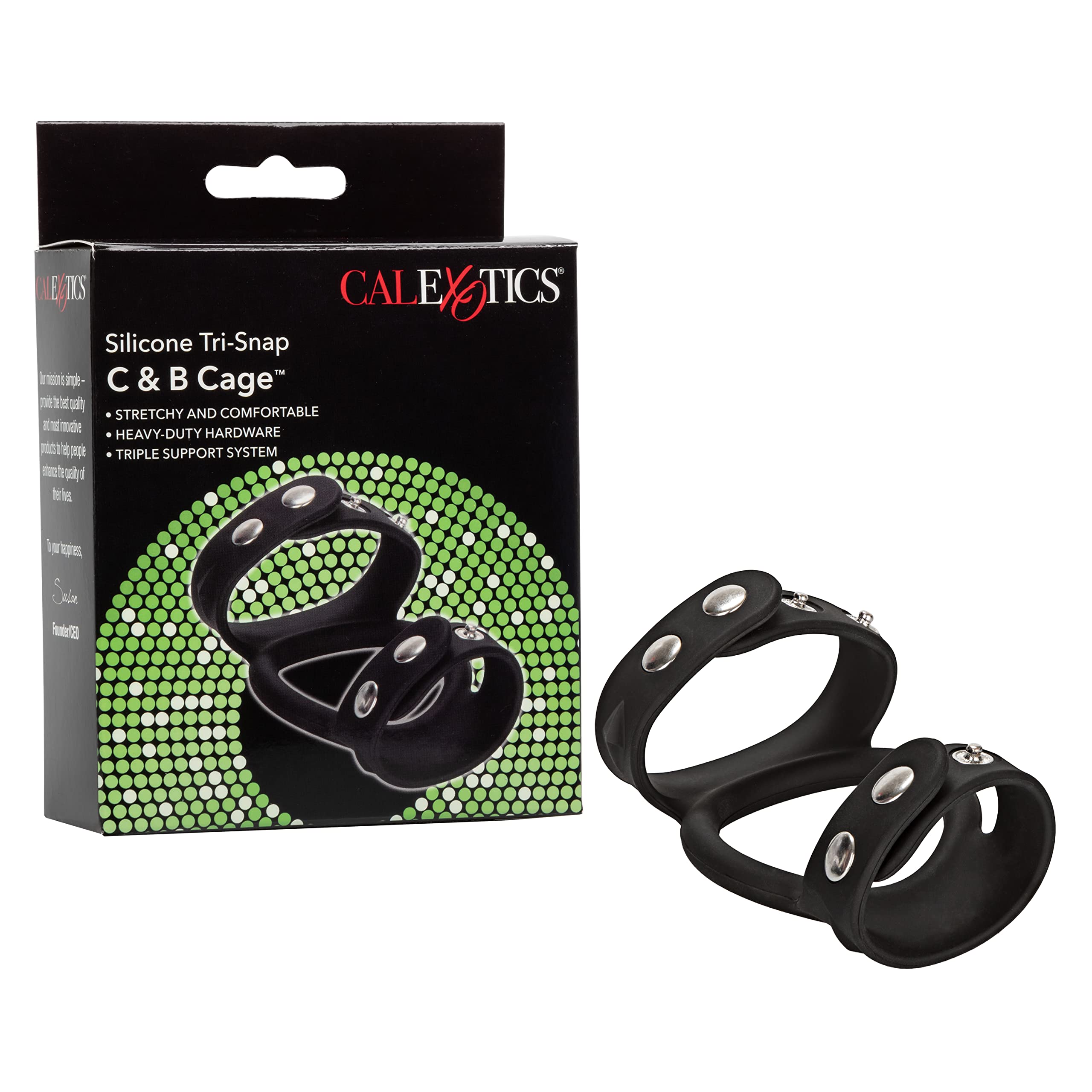 California Exotic Novelties Silicone Tri-Snap Cock and Balls Cage