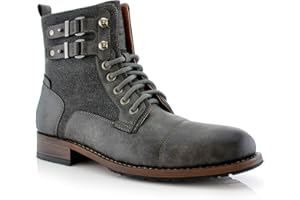 Polar Fox Men's Casual Cap-Toe Ankle Boot Collection | Lace-Up Work, Combat, and Chukka Styles