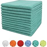 Tricol Clean Microfiber Cleaning Cloth, 16in*16in, 12 Pack Ultra-Thick Cleaning Rags, Super Absorbent, Lint Free & Streak Free Cleaning Towels for Car, House, Kitchen, Office