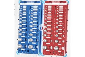 BOMINGXIN Upgrade 70 Nut and Bolt Thread Checker with Magnetic Base & Anti-Slip Feet, Bolt Size and Thread Gauge with 26 Standard & 26Metric & 18 Drill Bit Gauge, Bolt and Nut ldentifier Gauge