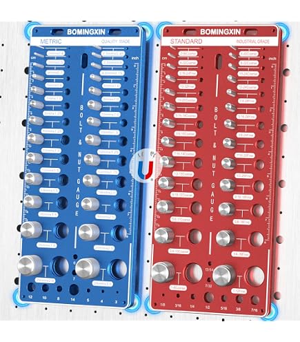 Stainless Steel Double-Sided Bolt Gauge Card, 2-Piece Set For Metric-985400