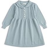 Simplee kids Baby Little Girls' Long Sleeve Sweater Dress Knit Warm Sweater Outfit Dress for Toddler Girls 6M-5T