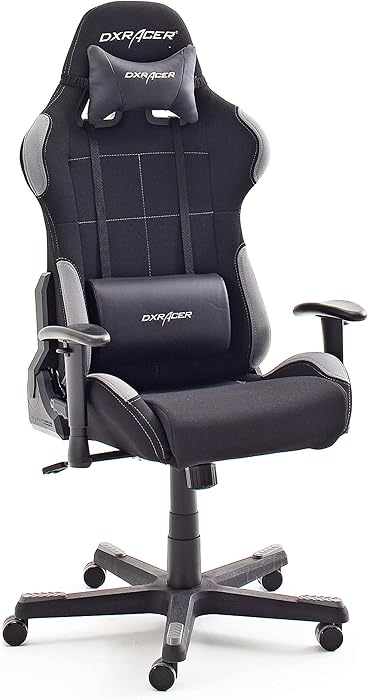 dx racer sedia da gioco/ufficio/scrivania con ruote regolabile in altezza nero/grigio 78 x 52 x 124-134 cm 62505sg4