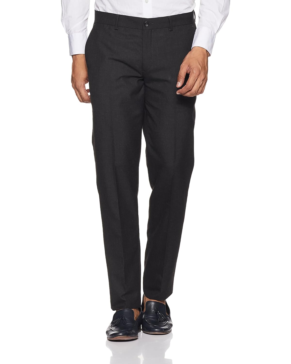 john players men's slim fit formal trousers