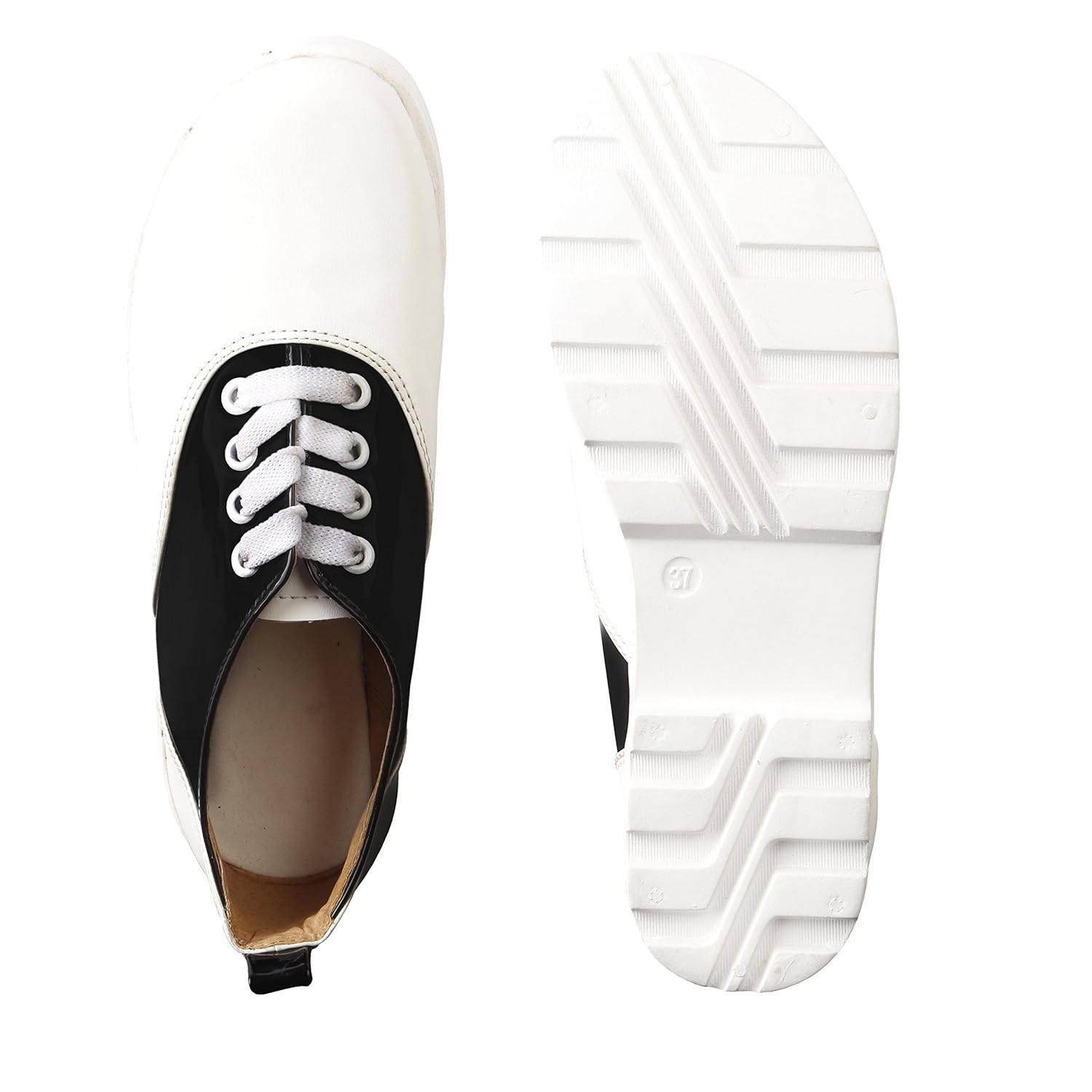 jking footwear women&rsquo;s platform shoes (white&black-colour)