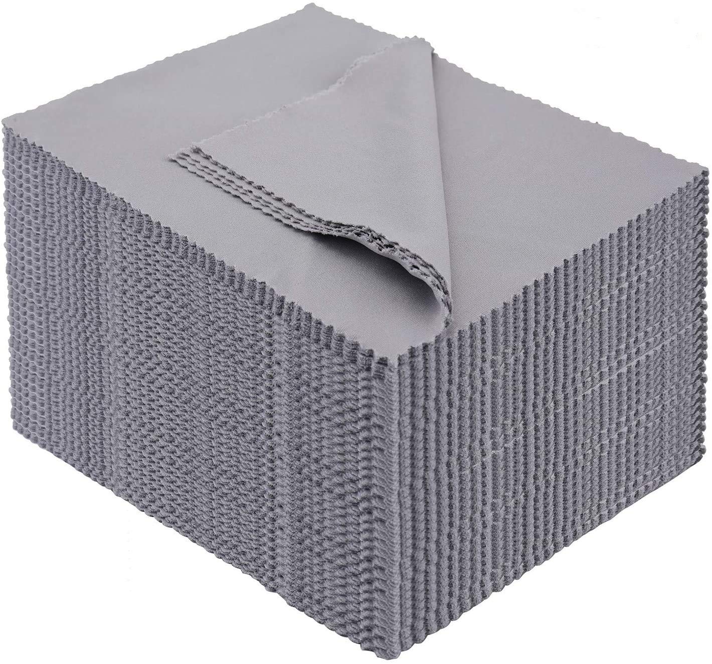 Bekith 100 Pack Magic Microfiber Cleaning Cloths for Glasses Spectacles Cameras Tablets Phones LCD Screens Silverware (Grey)