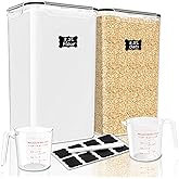 2 PC Flour Sugar Storage Containers (8.5L | 287 Oz) Extra Large Food Storage Containers with Lids - Airtight Leakproof BPA FREE Flour Container for Rice, Cereal, Sugar
