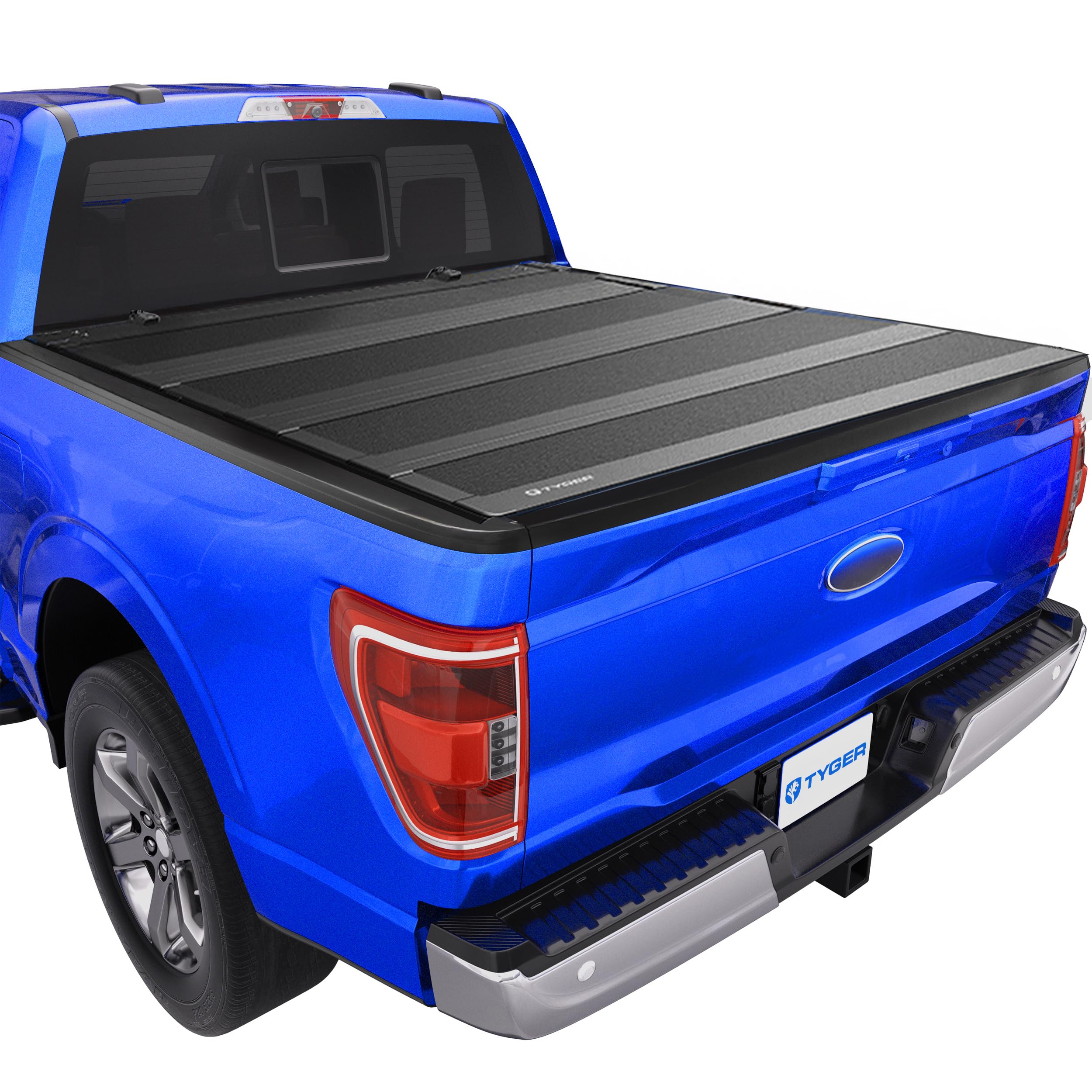 Tyger Auto T4 Flip-Up Low Profile Hard Alloy Four-Fold Truck Bed Tonneau Cover Compatible with 2015-2025 Ford F-150; 2022-2025 Lightning | 6.5' (79") Bed | TG-BC4F4404 Image
