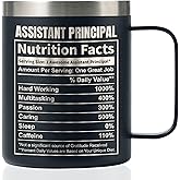 Onebttl Assistant Principal Appreciation Gifts, Christmas Principal Day Gift for Men, Women, 12oz Stainless Steel Coffee Mug with Handle & Lid - Assistant Principal, PRIN12-01-BK-AP