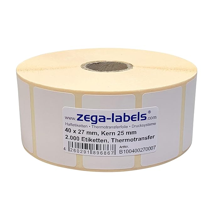 Thermotransfer Etiketten 25x76 Mm - 930 Stück Pro Rolle Für Barcode-Druck