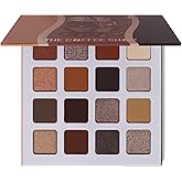Juvia's Place Coffee Shop Eyeshadow Palette - 16 Pan Buttery Eye Makeup | Highly Pigmented Eyeshadow, Tan, Auburn, &amp; Rich Dark Chocolate, Mattes &amp; Shimmers Eye Makeup, Easy Blending